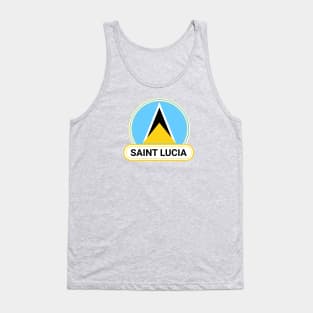 Saint Lucia Country Badge - Saint Lucia Flag Tank Top